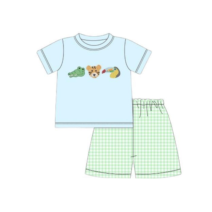 pre order zoo animal boy shorts set