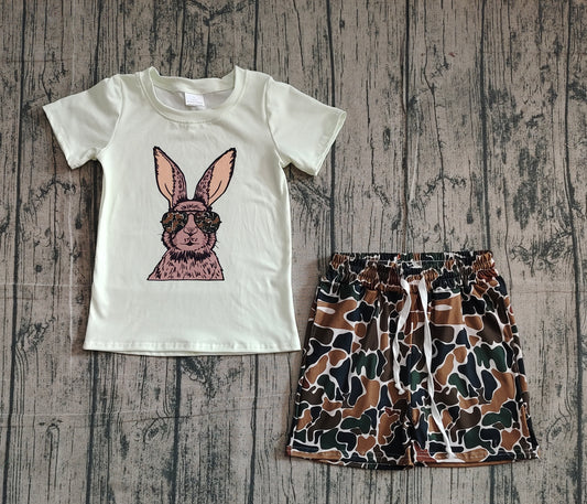 pre order rabbit tee camo shorts set