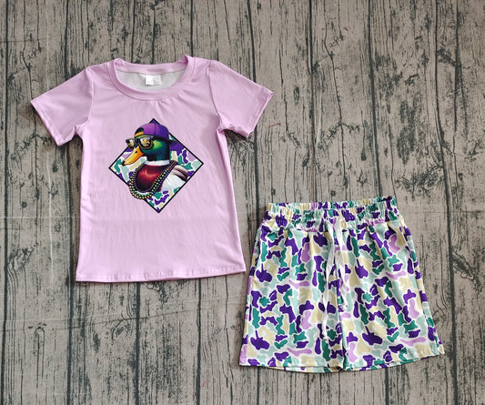 pre order mardi gras duck tee camo shorts set