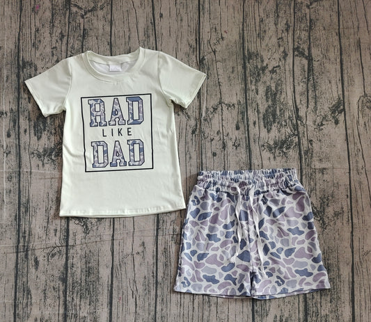 pre order rad like dad tee camo shorts set