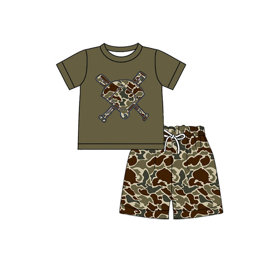 pre order camo baseball shorts set