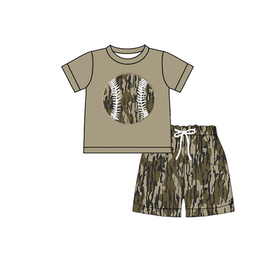 pre order camo baseball shorts set