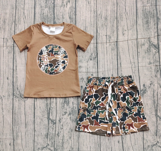 pre order camo baseball shorts set