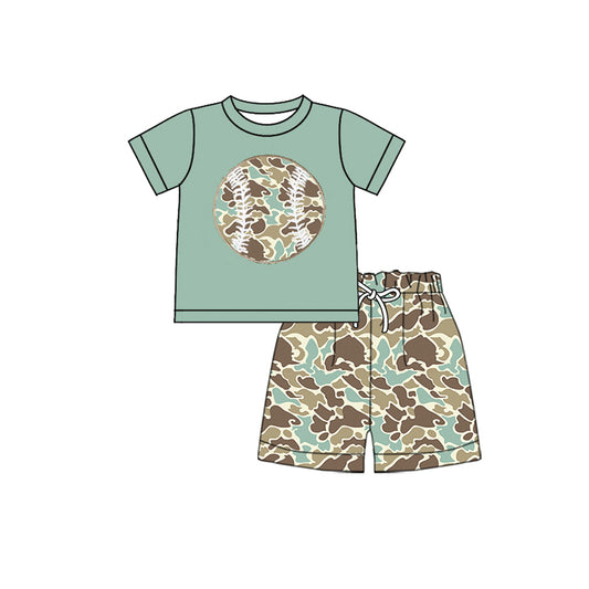 pre order camo baseball shorts set
