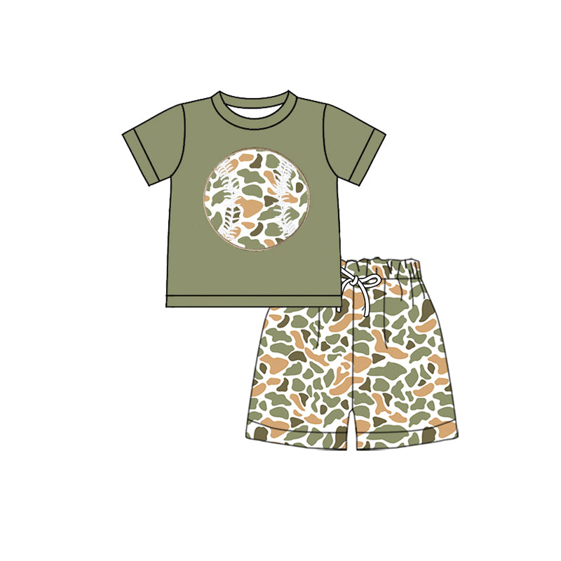 pre order camo baseball shorts set