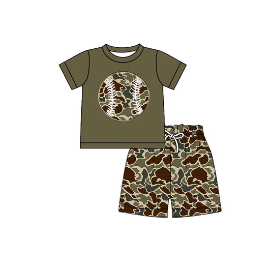 pre order camo baseball shorts set