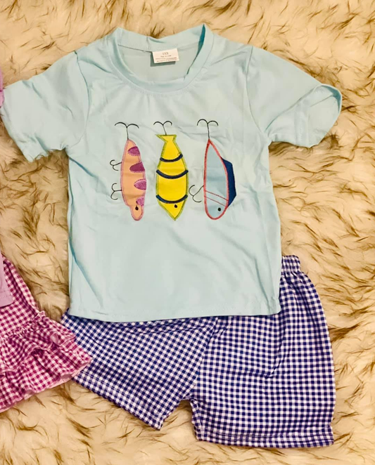 pre order fish hook shorts set
