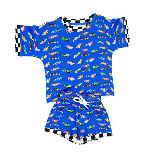 pre order cartoon cars boy shorts set