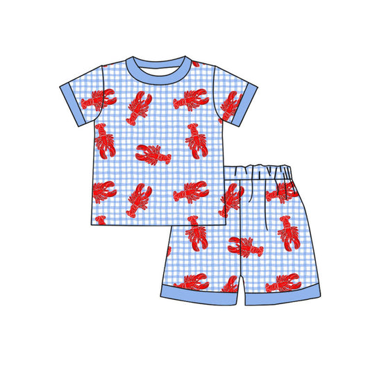 pre order crawfish blue shorts set