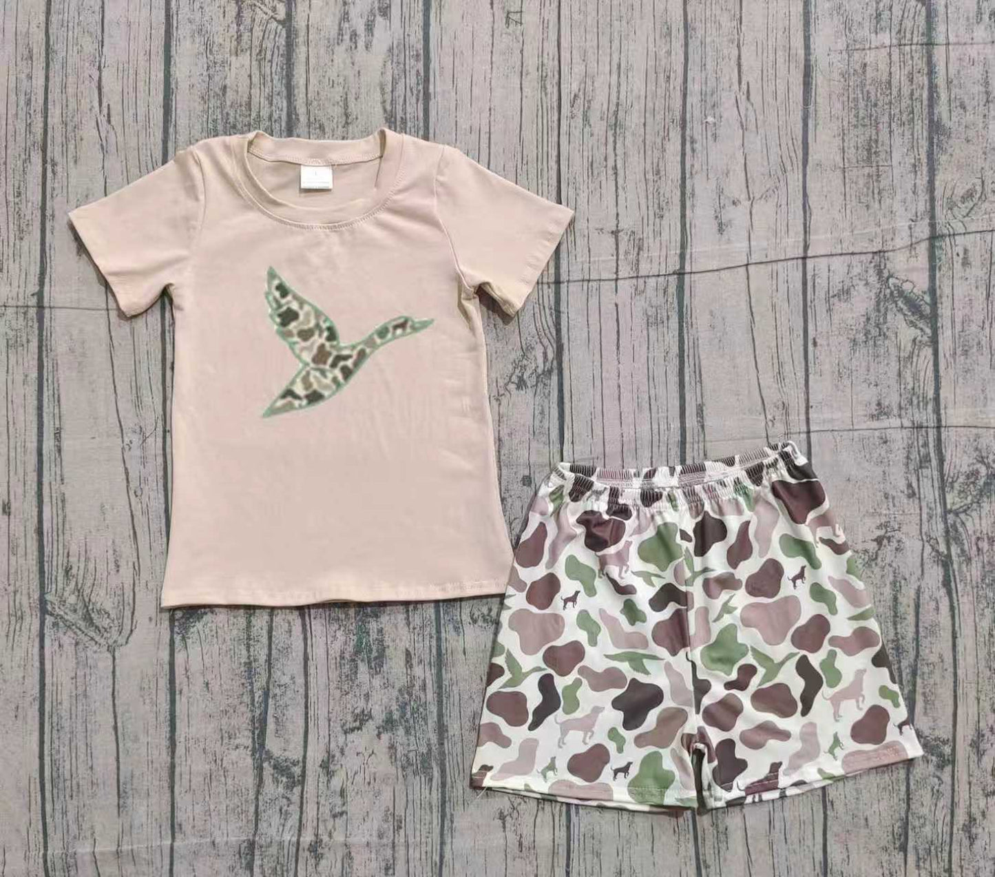 pre order camo mallard boy shorts set (do embroidery)