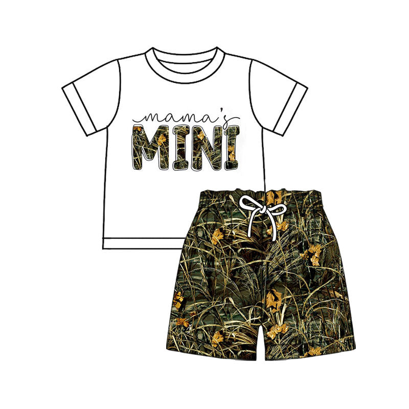 pre order mama's mini camo shorts set