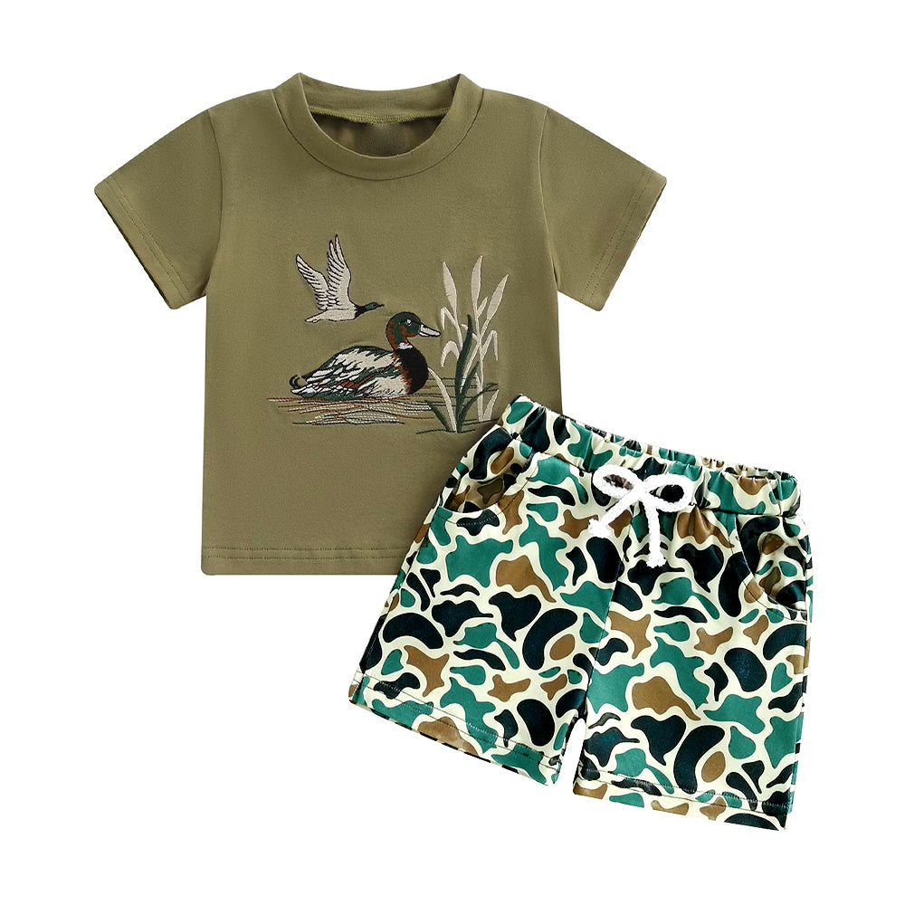 pre order hunting camo shorts set