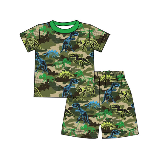 pre order camo dinosaur shorts set