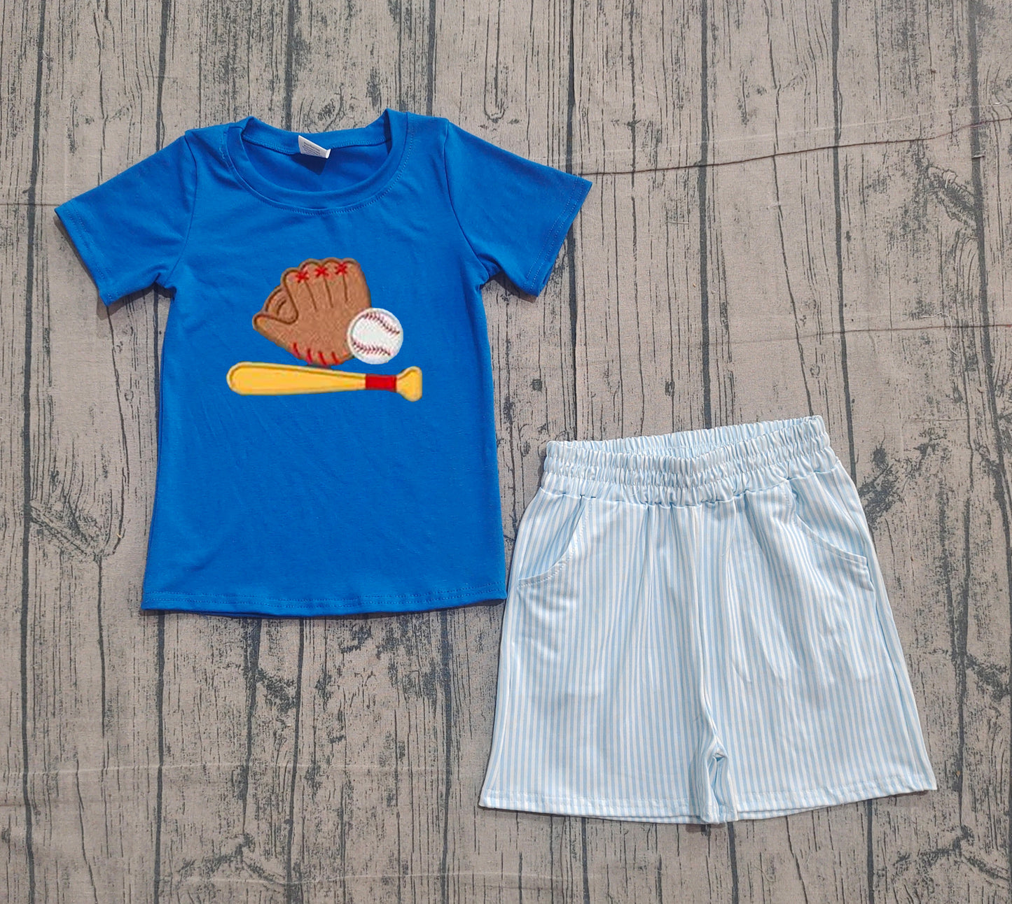 pre order baseball boy shorts set (do embroidery)