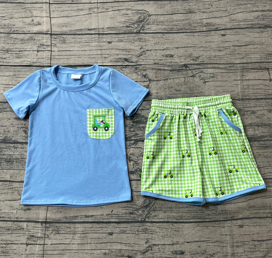 pre order tractor boy shorts set (do embroidery)