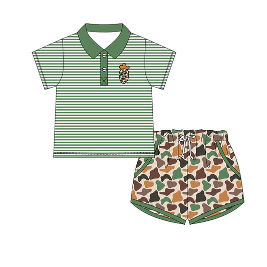 pre order camo carrot polo shorts set