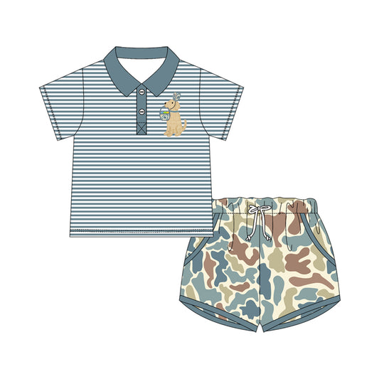pre order camo dog egg basket polo shorts set