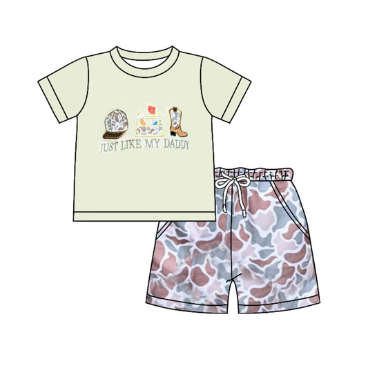 pre order just like my daddy camo shorts set