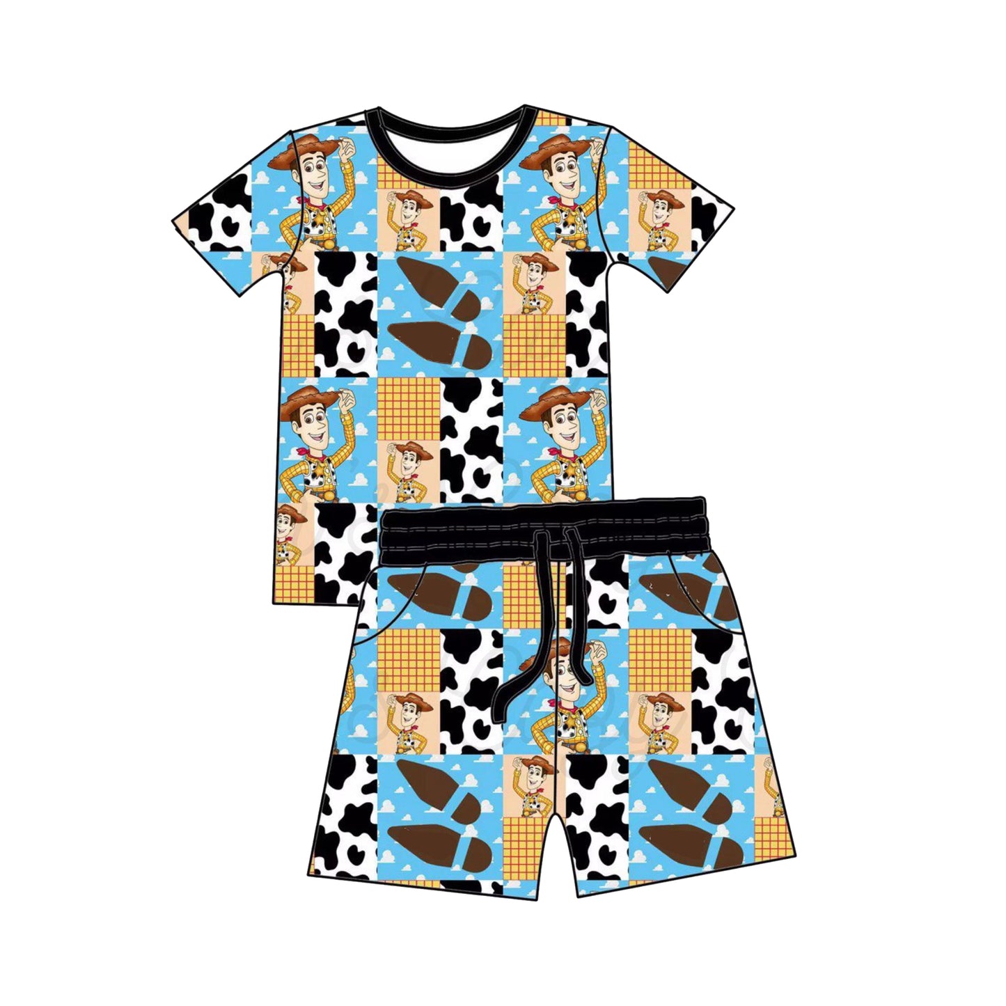 pre order cartoon boy shorts set