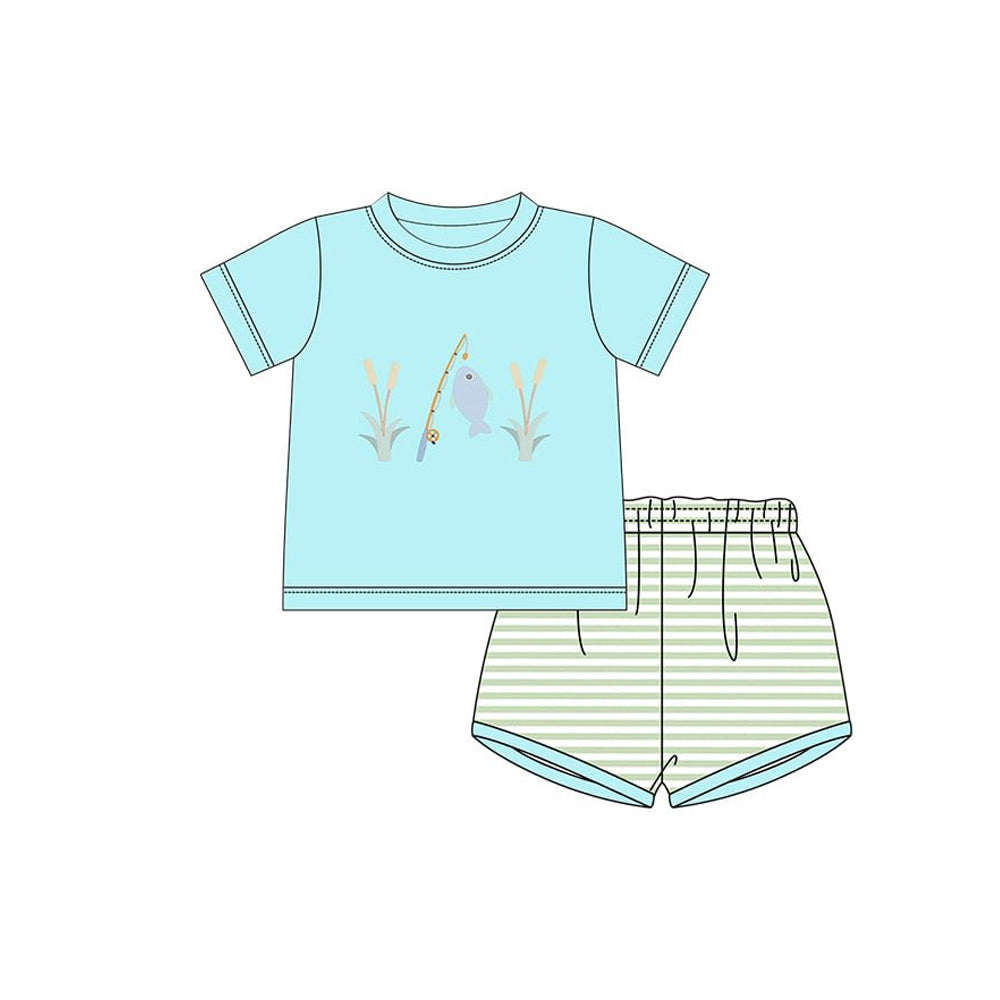 pre order go fishing boy shorts set