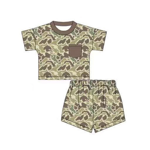 Pre order camo shorts set boy