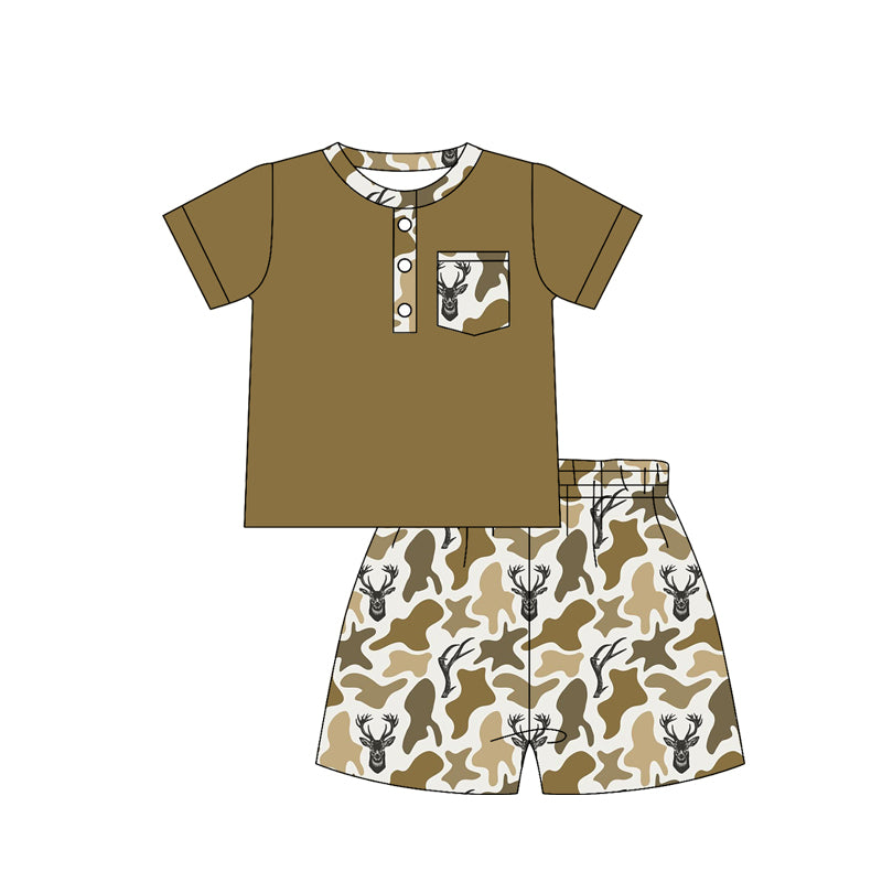 pre order camo deer boy shorts set