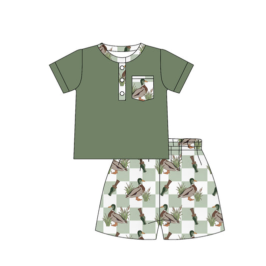 pre order mallard print boy shorts set