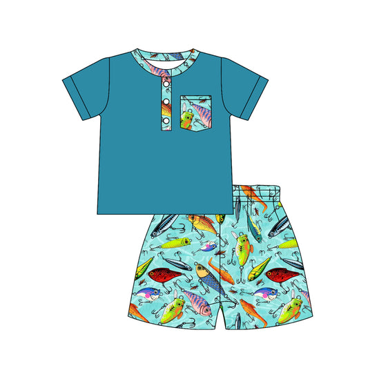 pre order fishing hook shorts set