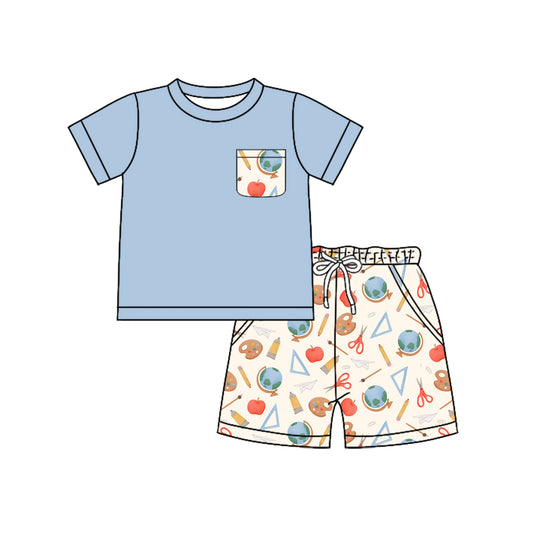 pre order back to school baby boy shorts set