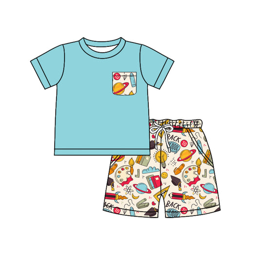 pre order back to school baby boy shorts set