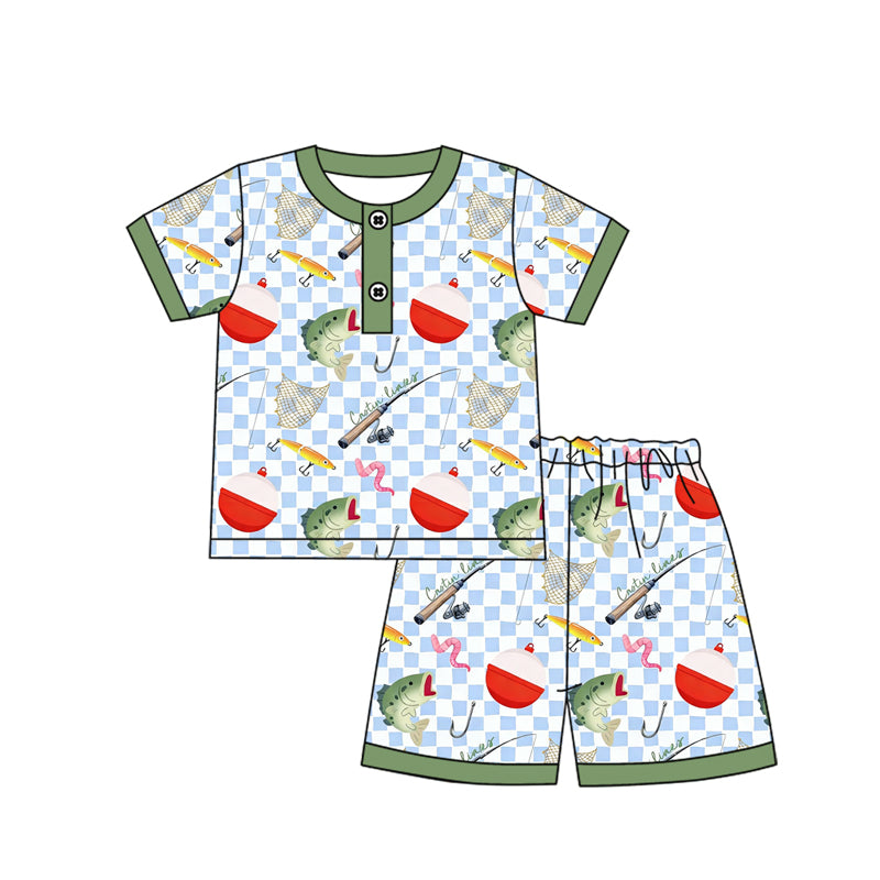 pre order gone fishing boy shorts pajama set