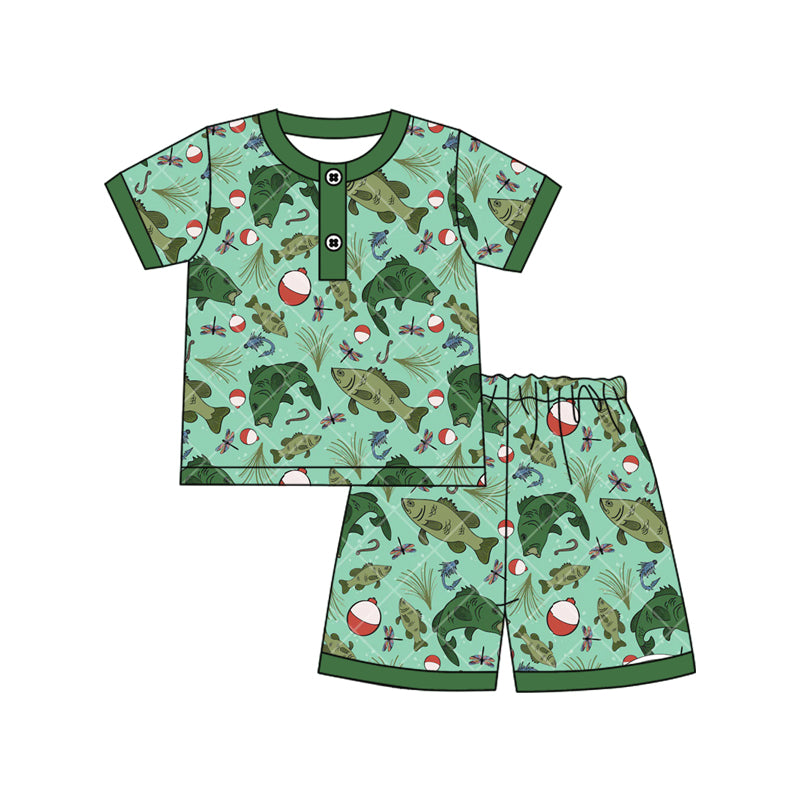 pre order gone fishing boy shorts pajama set