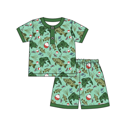 pre order gone fishing boy shorts pajama set