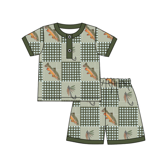 pre order gone fishing boy shorts pajama set
