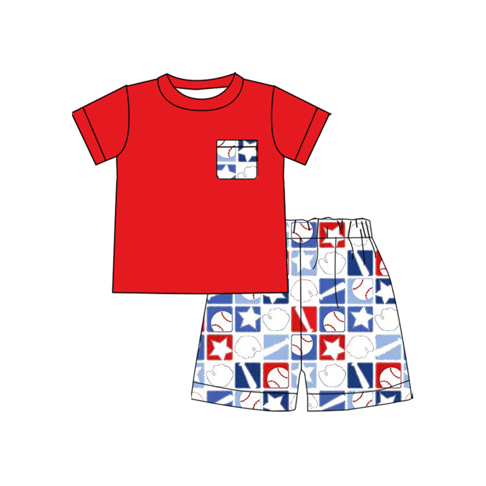 pre order 4th of july baseball shorts set
