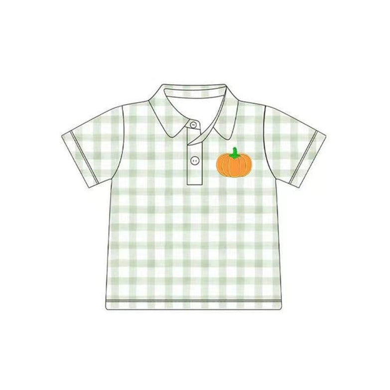 pre order pumpkin plaid polo t shirt