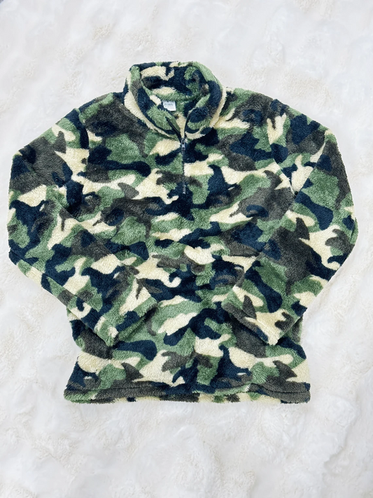 pre order Green Camo Sherpa Pullover