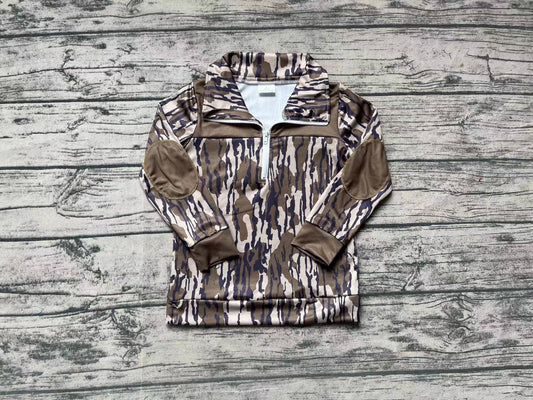 pre order  boy camo long sleeve zip pullovers