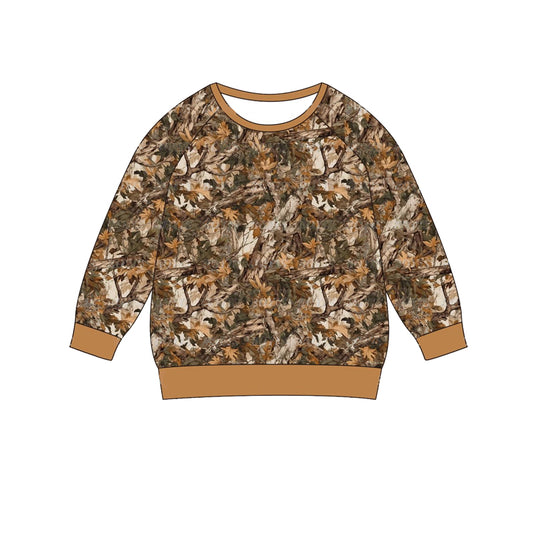 pre order kids long sleeve camo pullover shirt