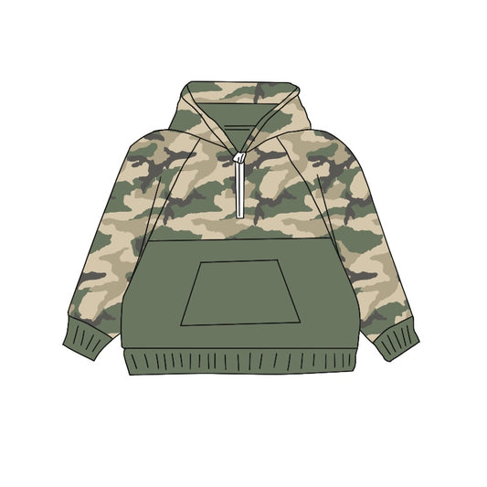 pre order kids green camo hoodie