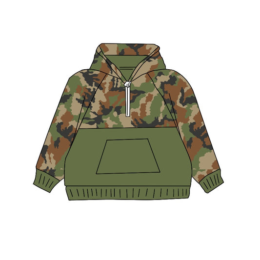 pre order kids green camo hoodie