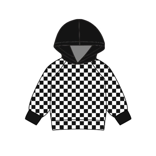 pre order kids clothes black checkered hoodies