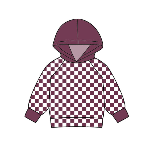 pre order kids clothes berry checkered hoodies