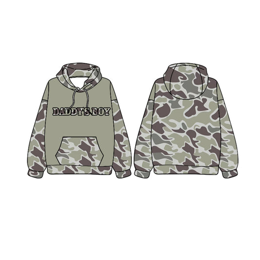 pre order kids clothes daddy's boy camo hoodies