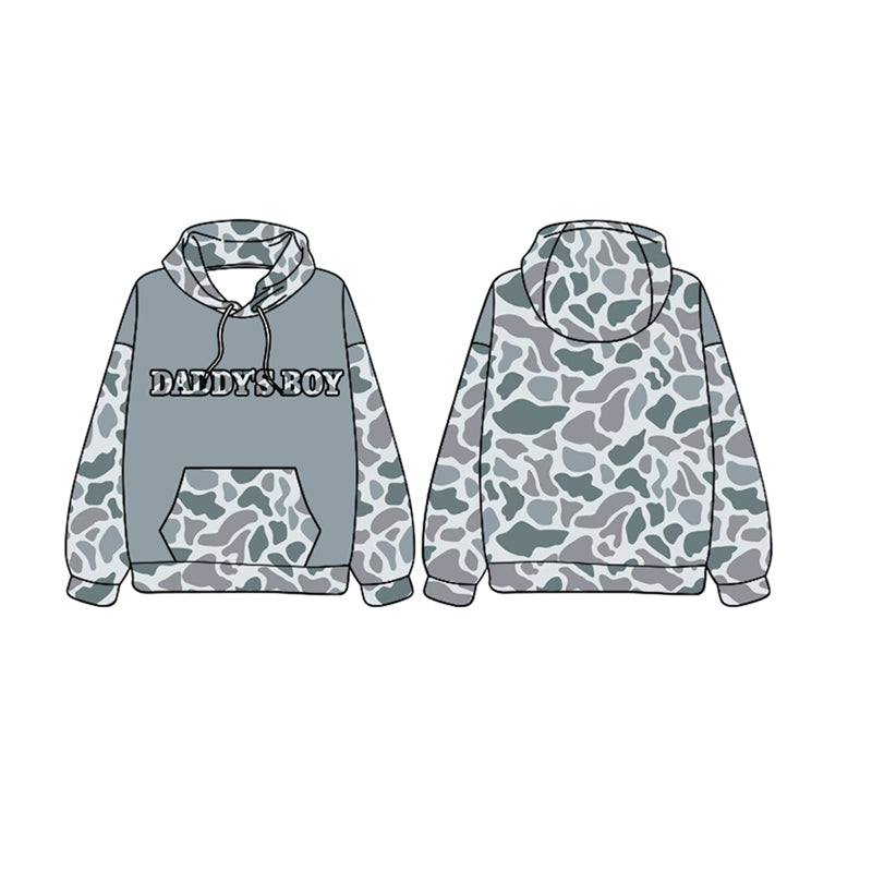 pre order kids clothes daddy's boy camo hoodies