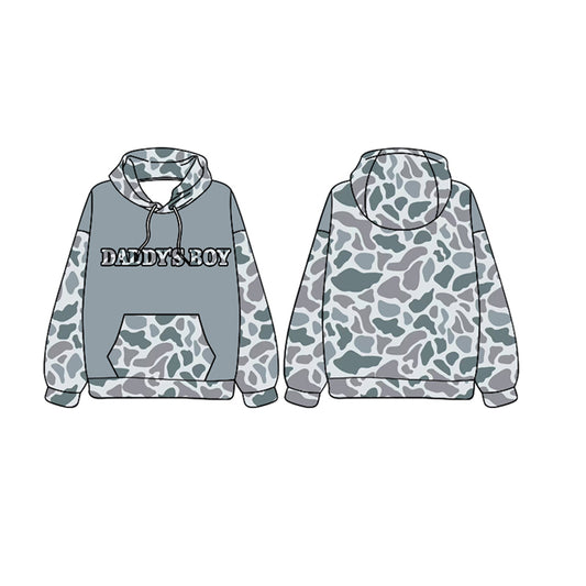 pre order kids clothes daddy's boy camo hoodies