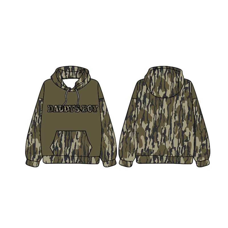 pre order kids clothes daddy's boy camo hoodies