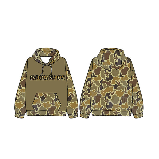 pre order kids clothes daddy's boy camo hoodies