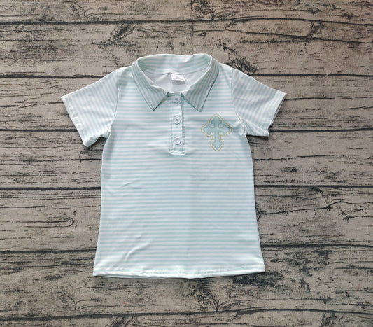 pre order baby boy easter cross print polo t-shirt