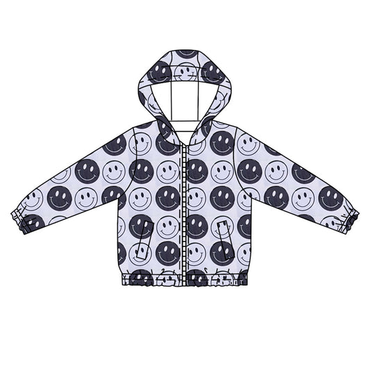 pre order smile print boys zip jacket